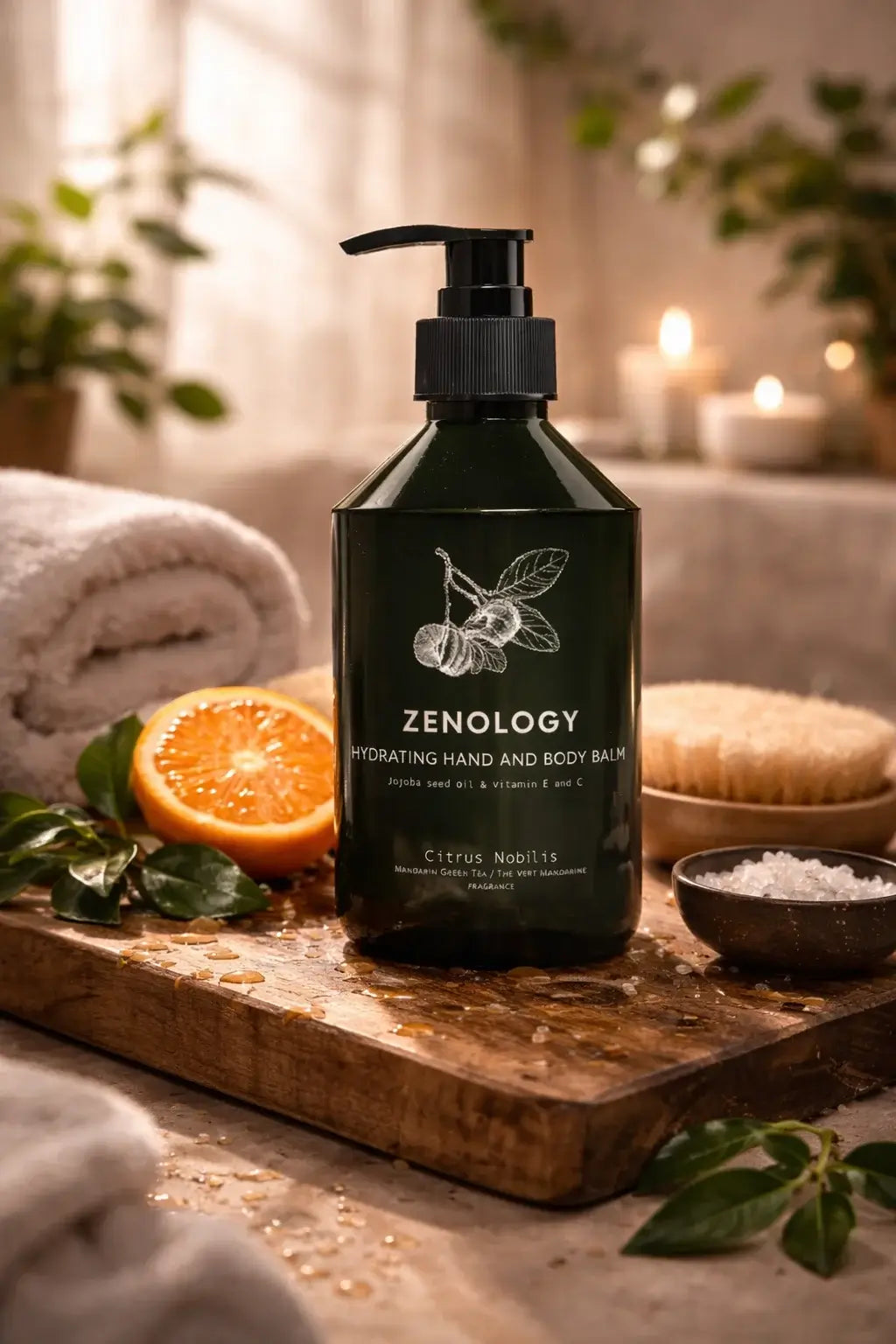 Mandarin Green Tea Hydrating Hand and Body Balm by Zenology | 500 ml